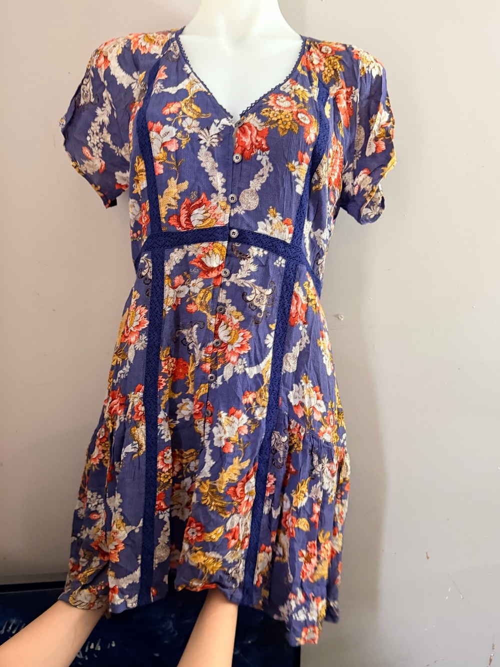 MissMe floral full button up dress